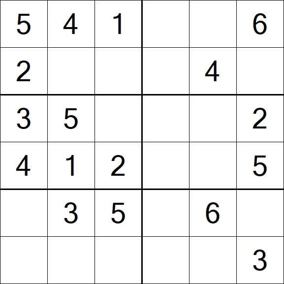 Sudoku 6x6 - Fácil