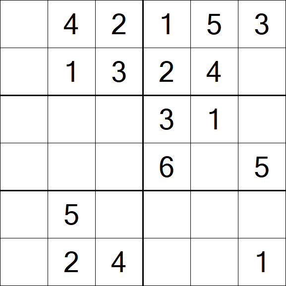 Sudoku 6x6 - Fácil