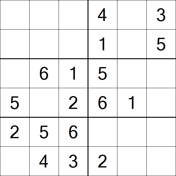 Sudoku 6x6 - Fácil