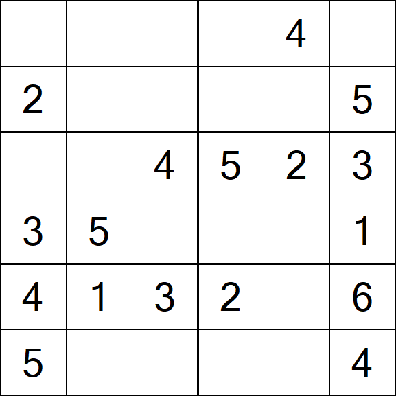 Sudoku 6x6 - Fácil