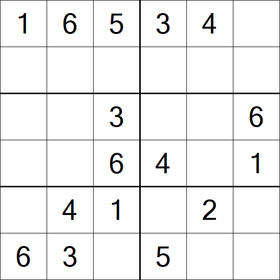 Sudoku 6x6 - Fácil