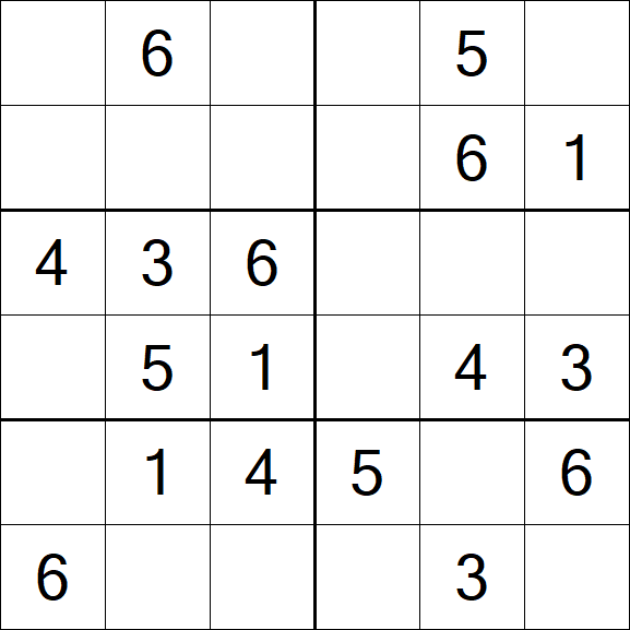 Sudoku 6x6 - Fácil