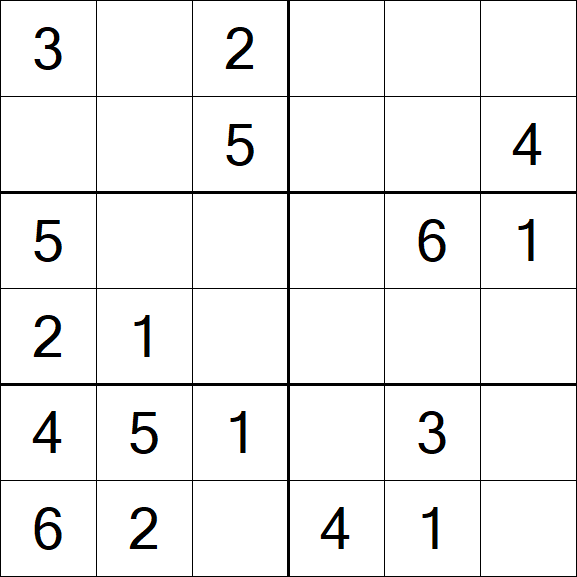 Sudoku 6x6 - Fácil