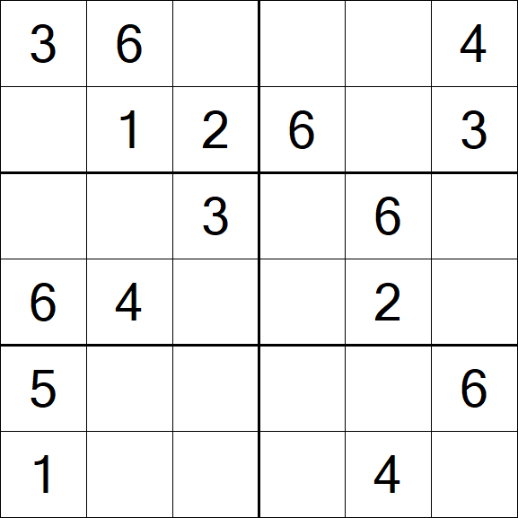 Sudoku 6x6 - Fácil