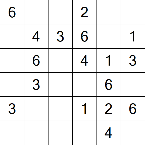 Sudoku 6x6 - Easy
