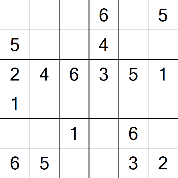 Sudoku 6x6 - Fácil