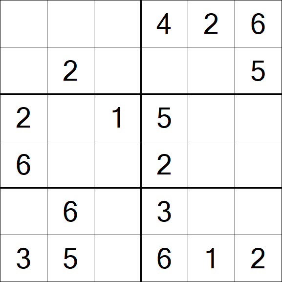 Sudoku 6x6 - Fácil