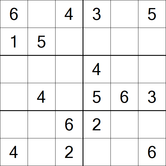 Sudoku 6x6 - Fácil