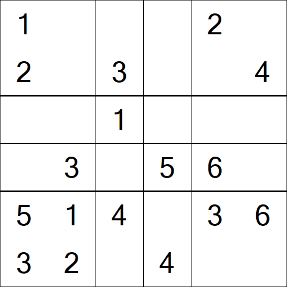 Sudoku 6x6 - Fácil
