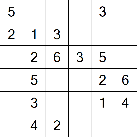 Sudoku 6x6 - Fácil