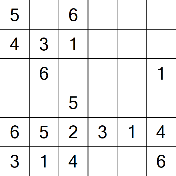 Sudoku 6x6 - Easy