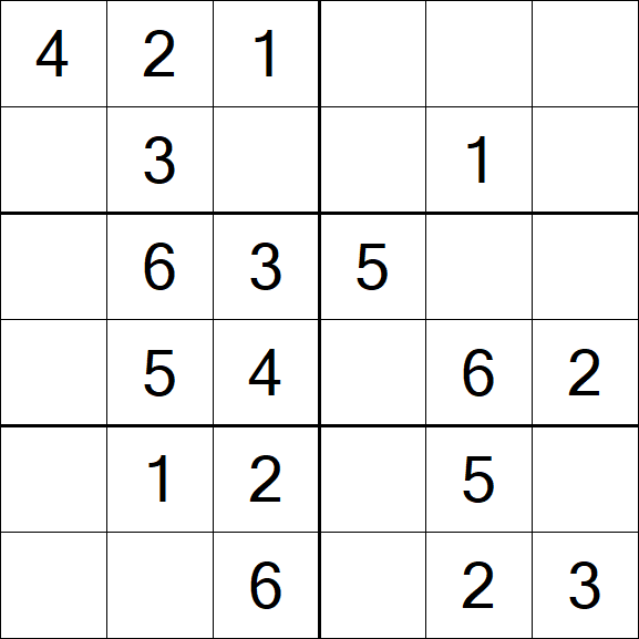 Sudoku 6x6 - Fácil