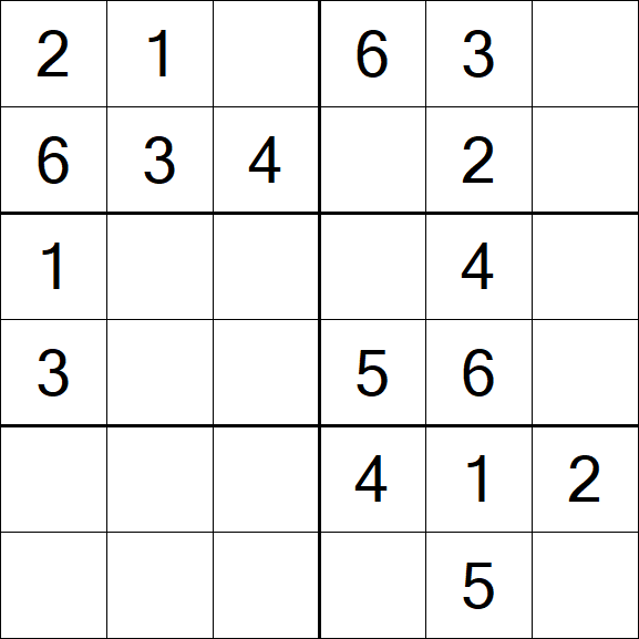 Sudoku 6x6 - Fácil