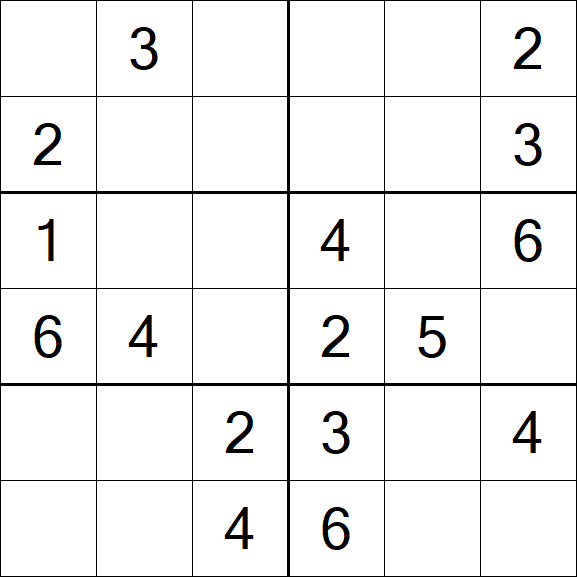 Sudoku 6x6 - Fácil