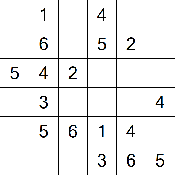 Sudoku 6x6 - Fácil