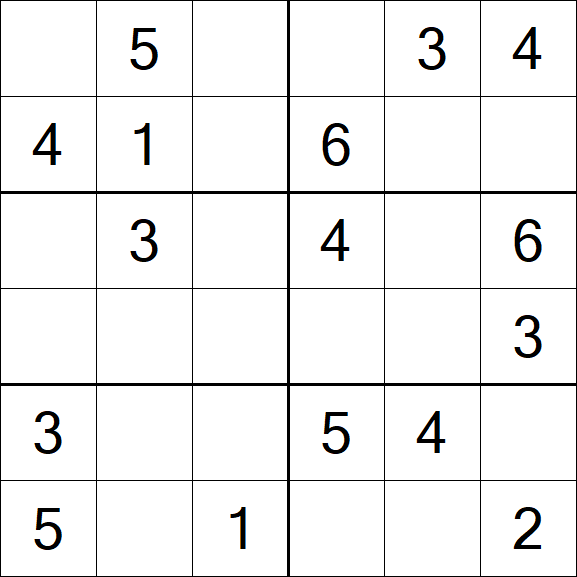 Sudoku 6x6 - Fácil