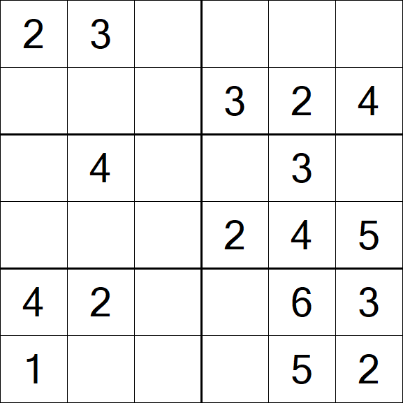 Sudoku 6x6 - Fácil