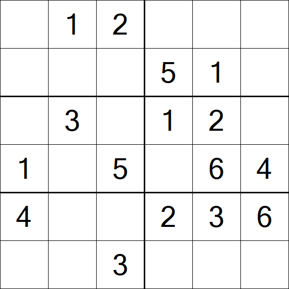 Sudoku 6x6 - Fácil
