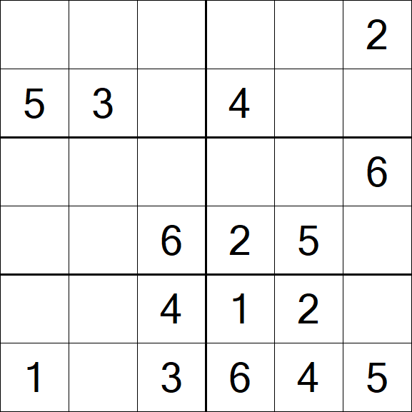 Sudoku 6x6 - Fácil