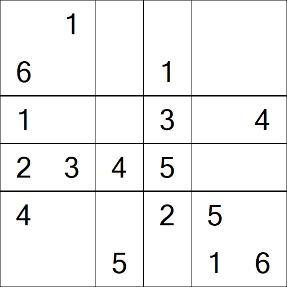 Sudoku 6x6 - Fácil