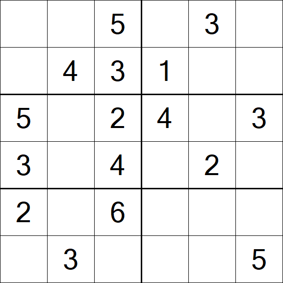 Sudoku 6x6 - Fácil