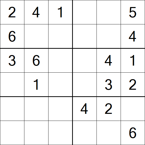 Sudoku 6x6 - Fácil