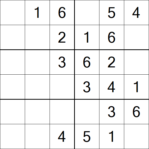 Sudoku 6x6 - Fácil