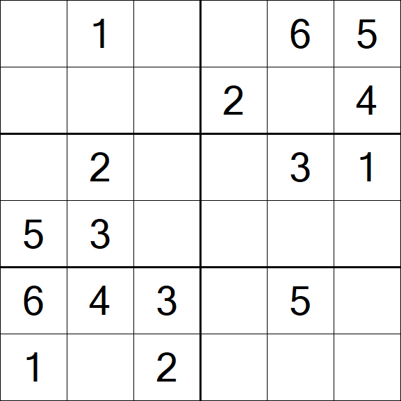 Sudoku 6x6 - Fácil