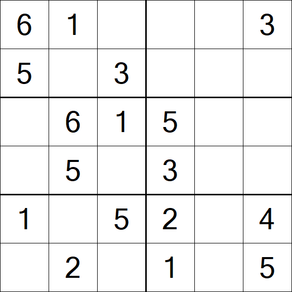 Sudoku 6x6 - Fácil