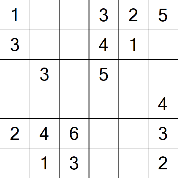 Sudoku 6x6 - Fácil