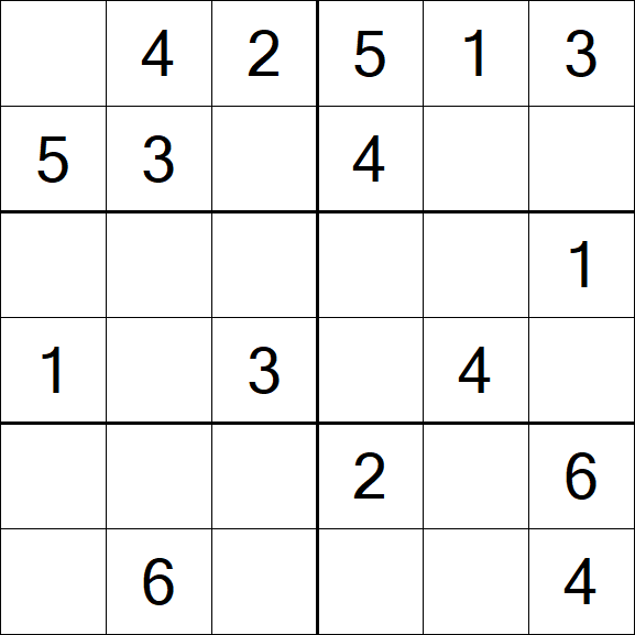 Sudoku 6x6 - Fácil