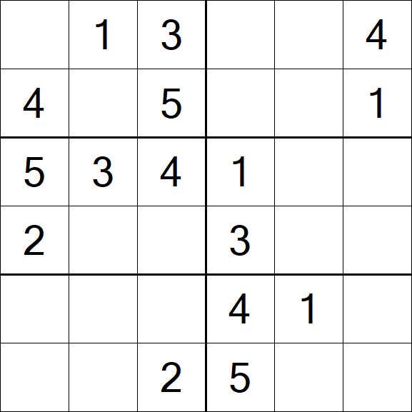Sudoku 6x6 - Fácil