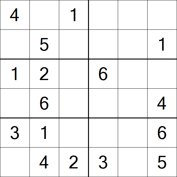 Sudoku 6x6 - Fácil