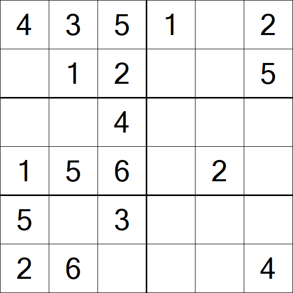 Sudoku 6x6 - Easy