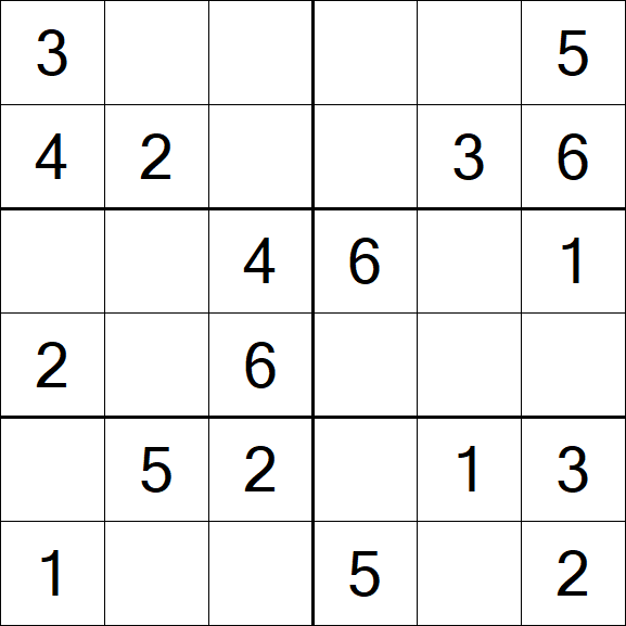 Sudoku 6x6 - Fácil