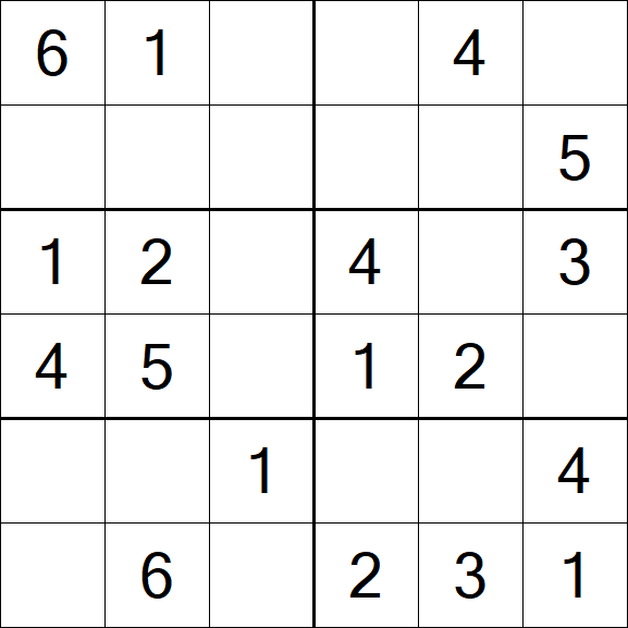 Sudoku 6x6 - Fácil