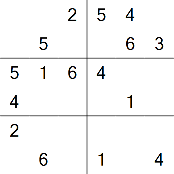 Sudoku 6x6 - Fácil