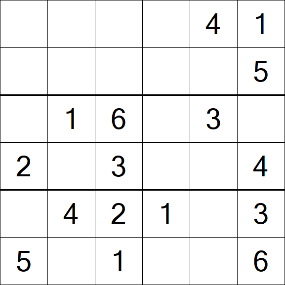 Sudoku 6x6 - Fácil