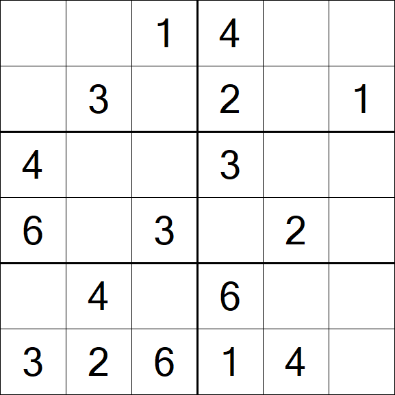 Sudoku 6x6 - Fácil