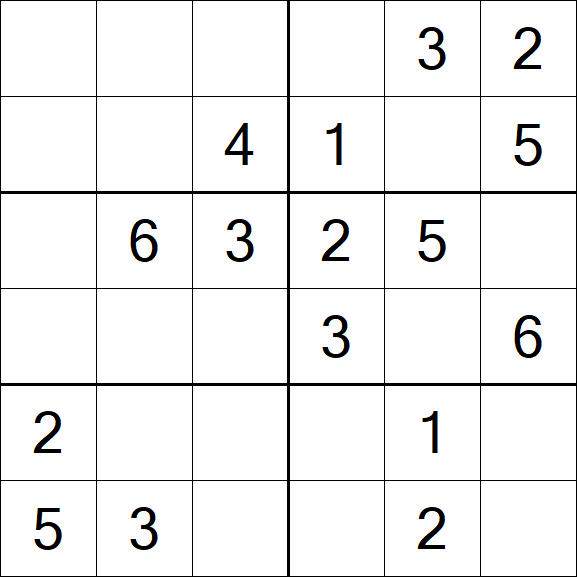 Sudoku 6x6 - Fácil