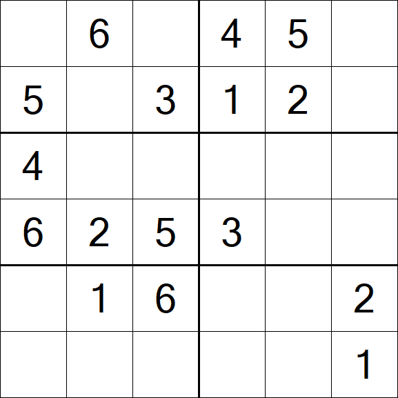 Sudoku 6x6 - Fácil