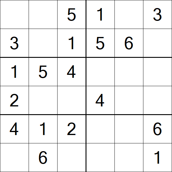 Sudoku 6x6 - Fácil