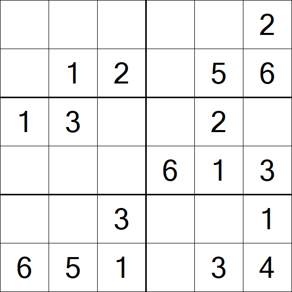 Sudoku 6x6 - Fácil