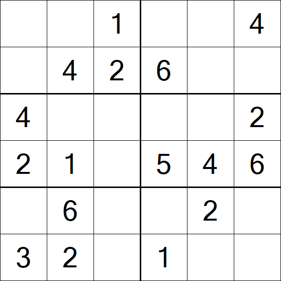 Sudoku 6x6 - Fácil