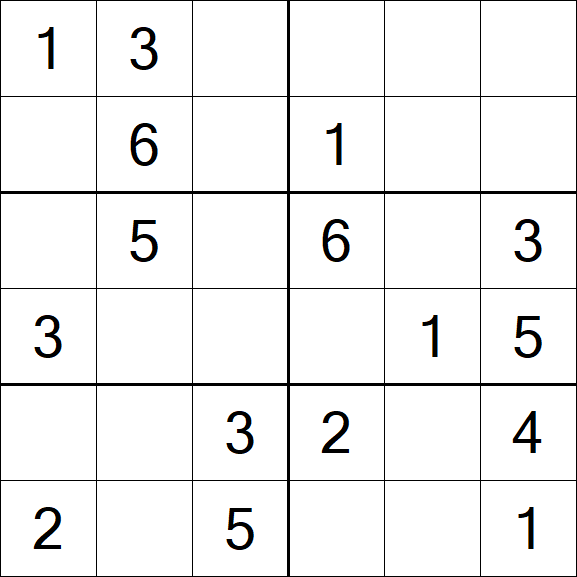 Sudoku 6x6 - Fácil