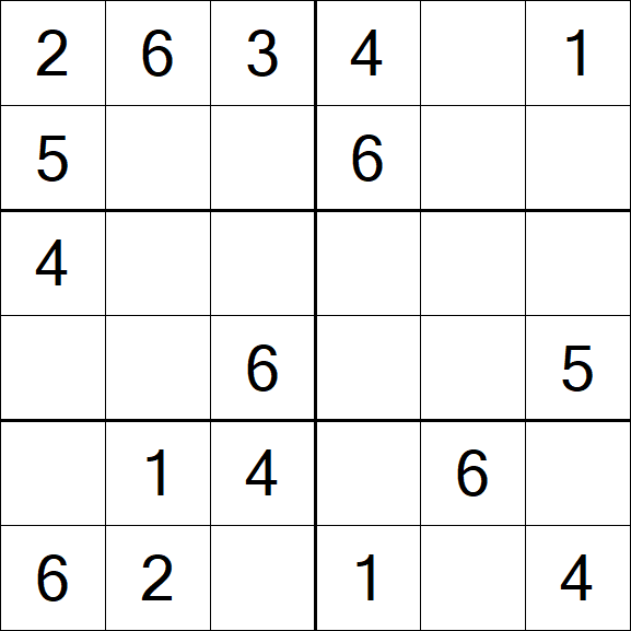Sudoku 6x6 - Fácil