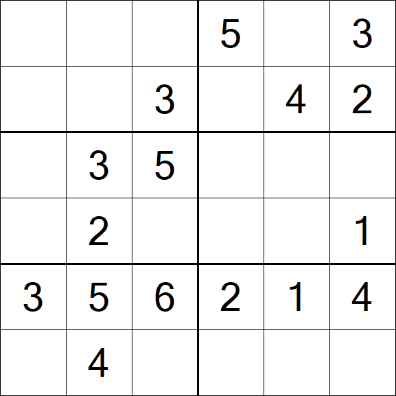 Sudoku 6x6 - Fácil