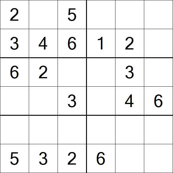 Sudoku 6x6 - Fácil