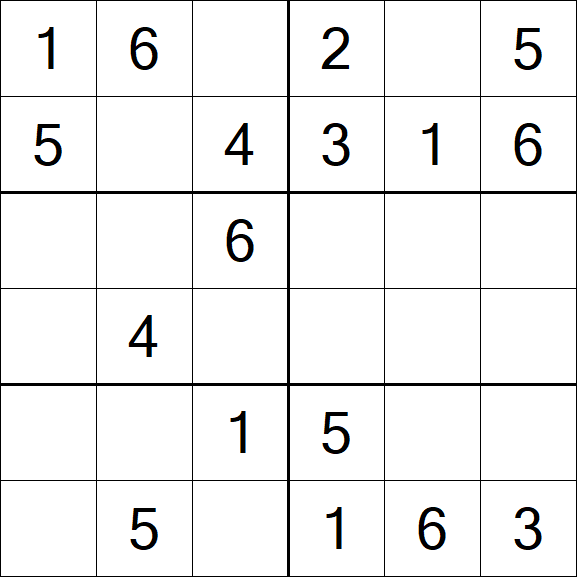 Sudoku 6x6 - Fácil