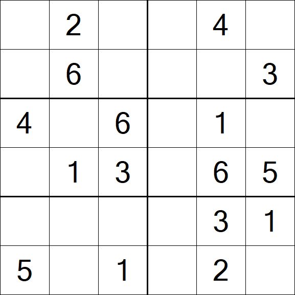 Sudoku 6x6 - Fácil